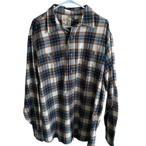 Redhead Men's Orange/Blue Plaid Flannel Shirt size XL